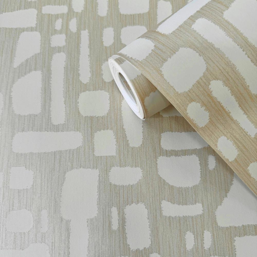 Zen Chunky Geo Wallpaper - Cream / Beige - Galerie - DWP0364 - 02 - Premier Wallcovering