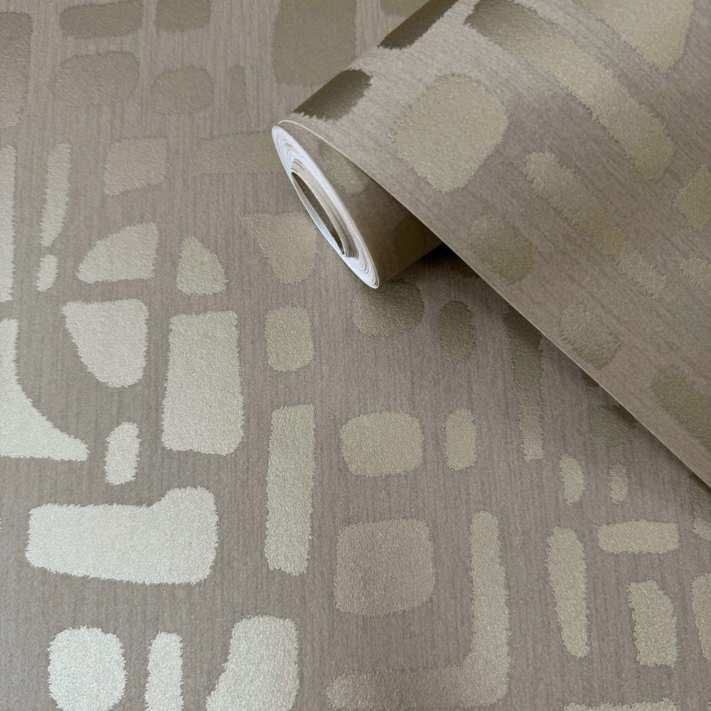 Zen Chunky Geo Wallpaper - Gold / Beige - Galerie - DWP0364 - 01 - Premier Wallcovering