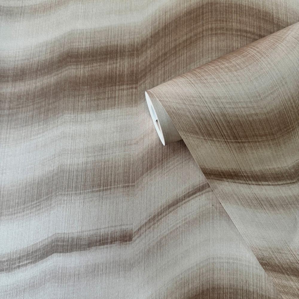 Zen Cloudy Stripe Wallpaper - Bronze Brown - Galerie - DWP0367 - 02 - Premier Wallcovering