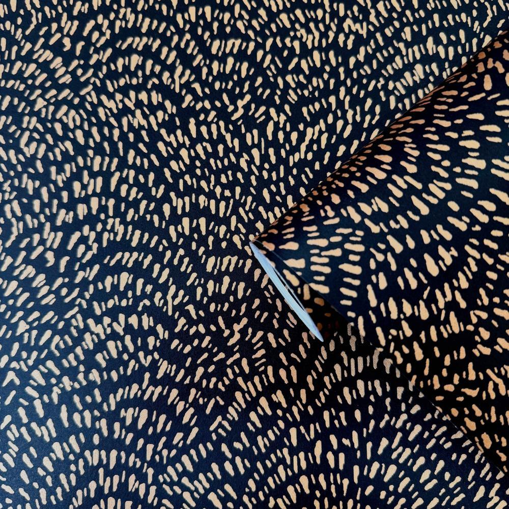 Zen Fan Fleck Wallpaper - Rose Gold / Black - Galerie - DWP0363 - 09 - Premier Wallcovering