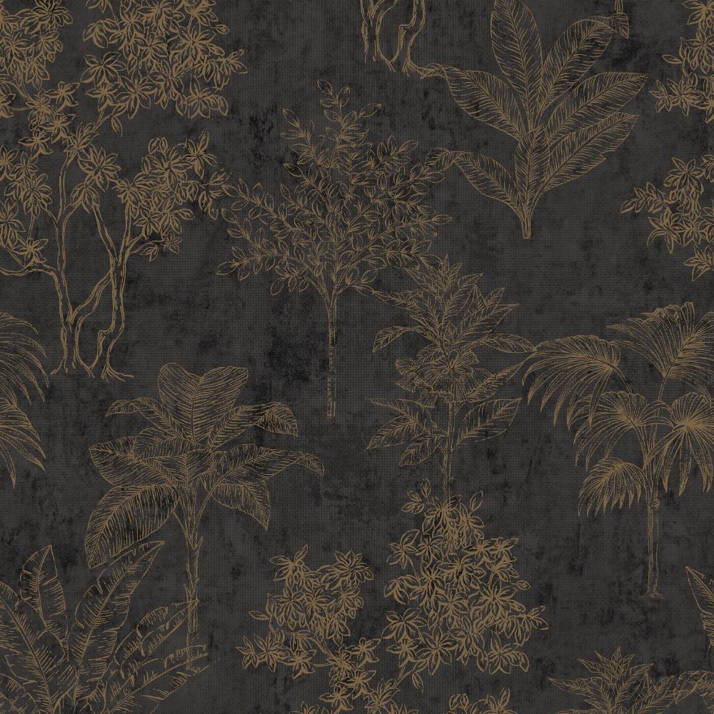 Zen Floating Foliage Wallpaper - Rose Gold / Blue - Galerie - DWP0361 - 08 - Premier Wallcovering