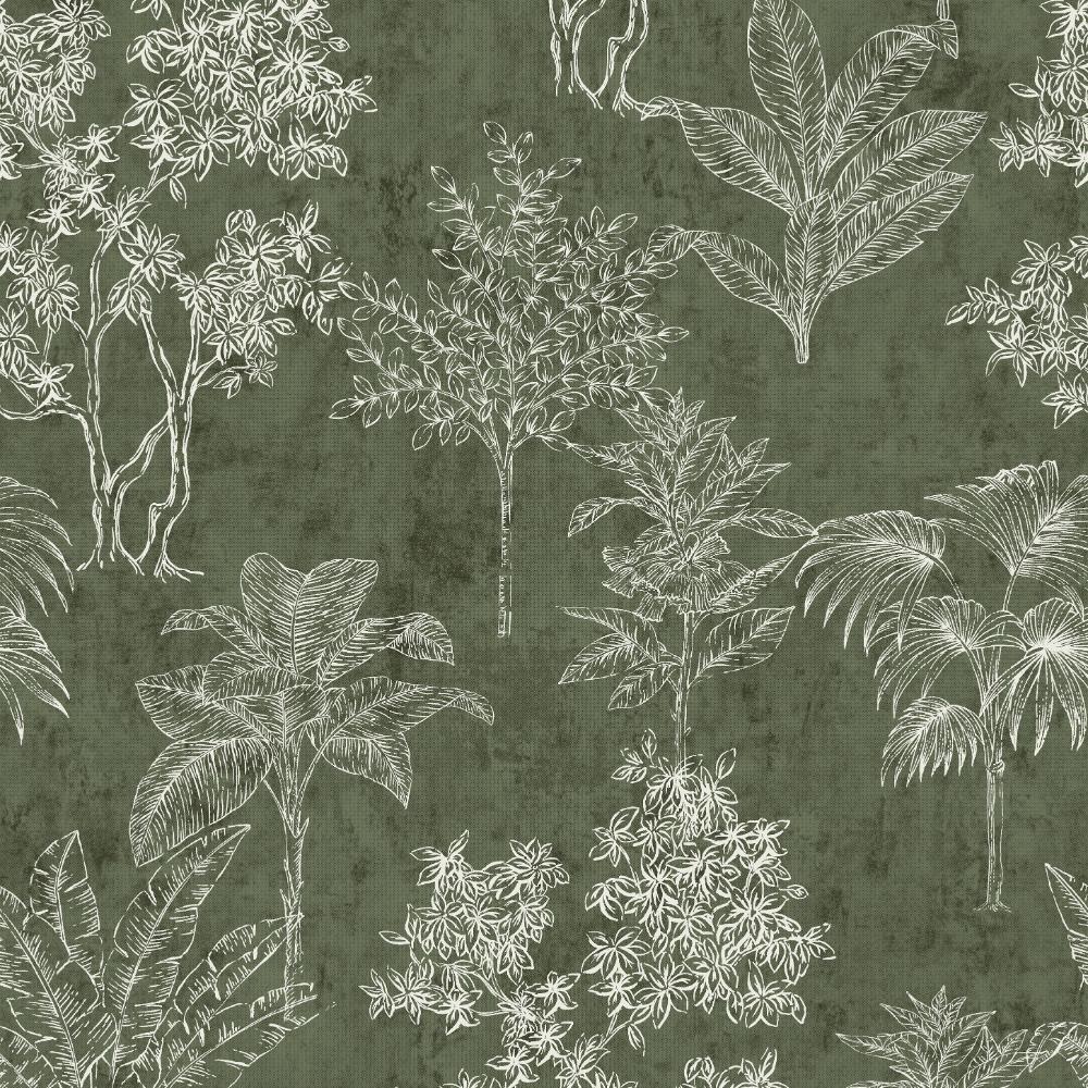 Zen Floating Foliage Wallpaper - Green - Galerie - DWP0361 - 01 - Premier Wallcovering