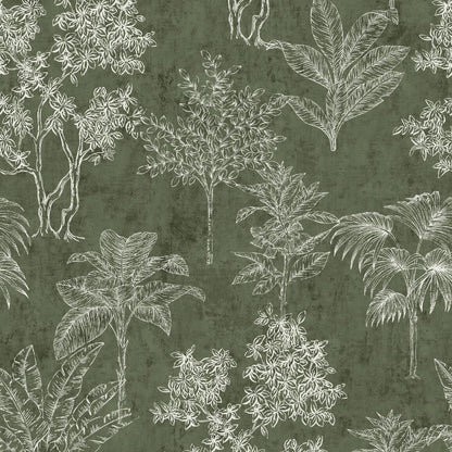 Zen Floating Foliage Wallpaper - Green - Galerie - DWP0361 - 01 - Premier Wallcovering
