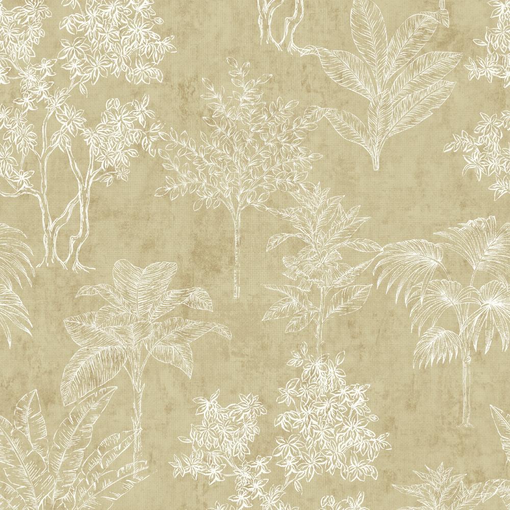 Zen Floating Foliage Wallpaper - Bronze Brown - Galerie - DWP0361 - 03 - Premier Wallcovering