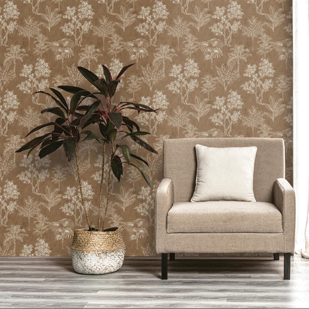 Zen Floating Foliage Wallpaper - Beige - Galerie - DWP0361 - 02 - Premier Wallcovering