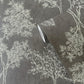 Zen Floating Foliage Wallpaper - Charcoal Grey - Galerie - DWP0361 - 05 - Premier Wallcovering
