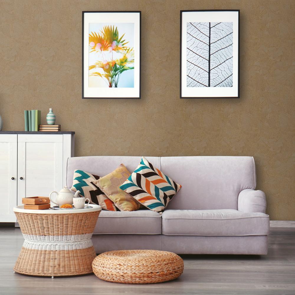 Zen Plaster Fan Wallpaper - Bright Gold - Galerie - DWP0366 - 04 - Premier Wallcovering