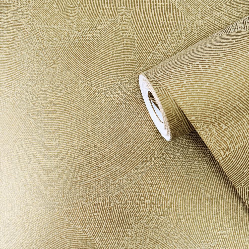 Zen Plaster Fan Wallpaper - Bright Gold - Galerie - DWP0366 - 04 - Premier Wallcovering