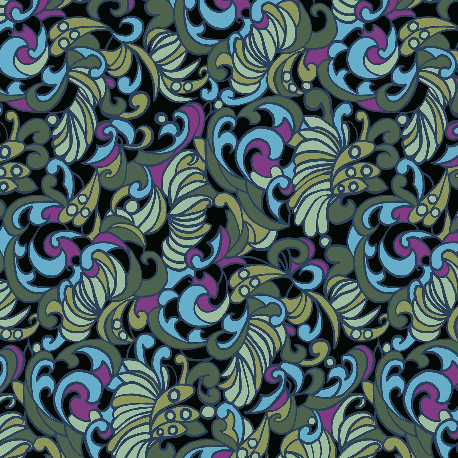 Zennor Wallpaper - House of Hackney - 1 - WA - ZEN - DI - OCE - XXX - Premier Wallcovering