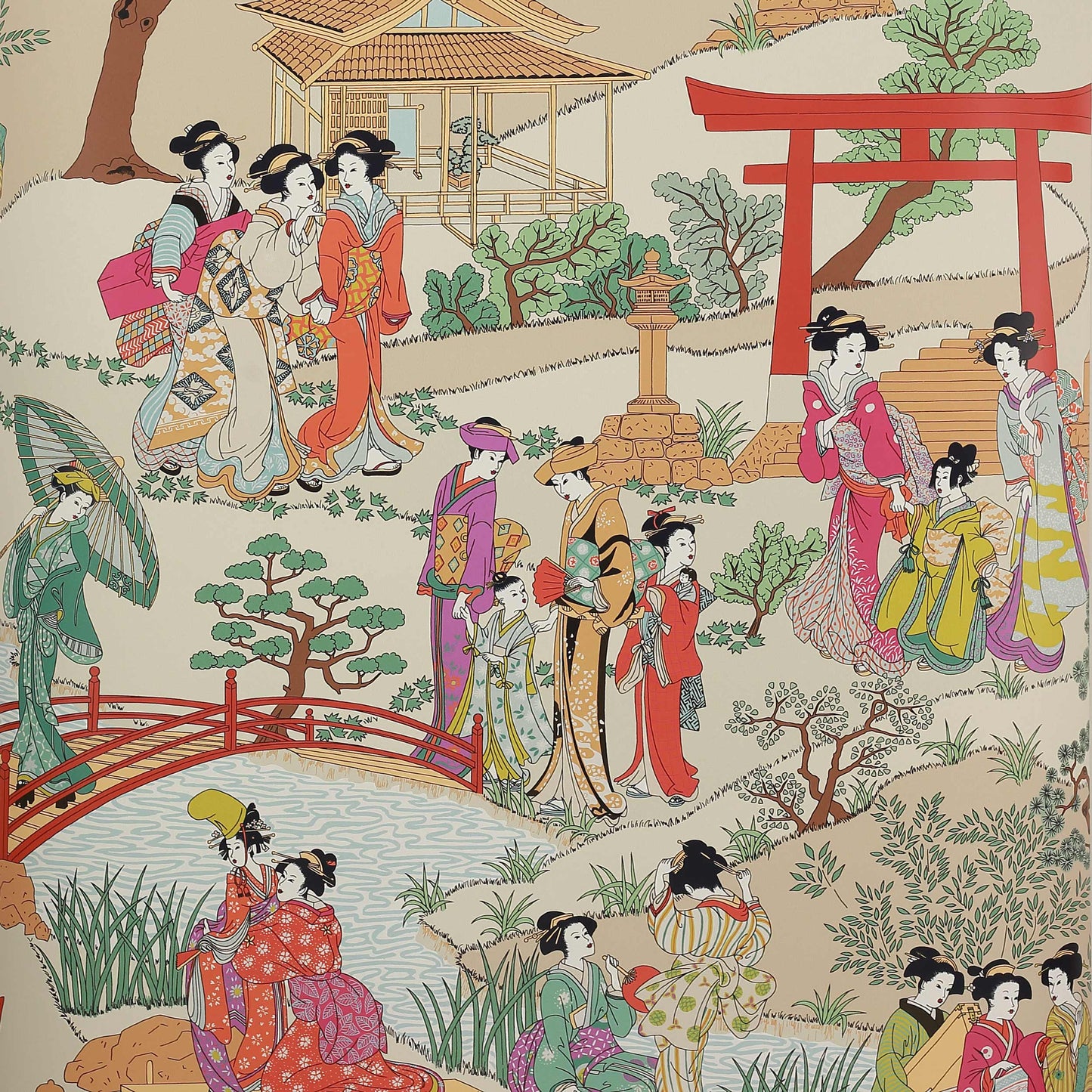 Geishas Wallpaper - Multicolor