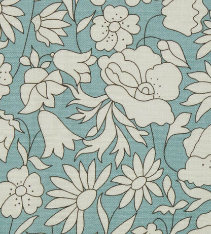 Poppy Meadow in Landsdowne Linen Fabric - Teal 