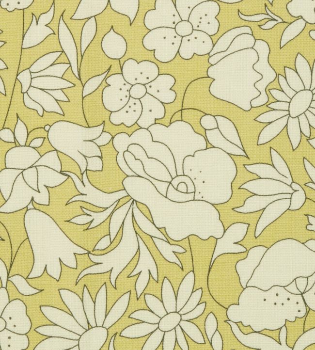 Poppy Meadow in Landsdowne Linen Fabric - Yellow