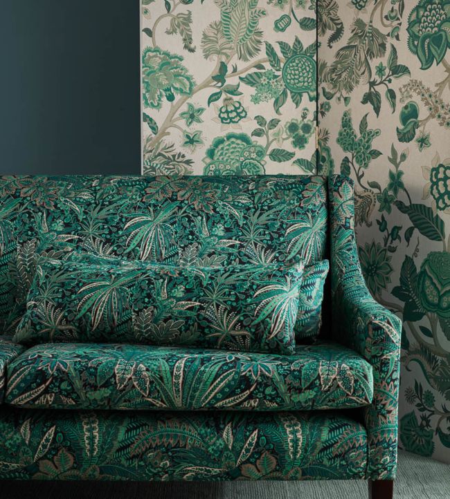 Persian Voyage in Amersham Linen Room Fabric 3 - Green