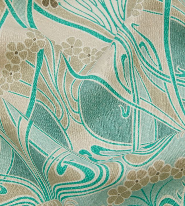Ianthe Bloom Multi in Ladbroke Linen Room Fabric 3 - Teal