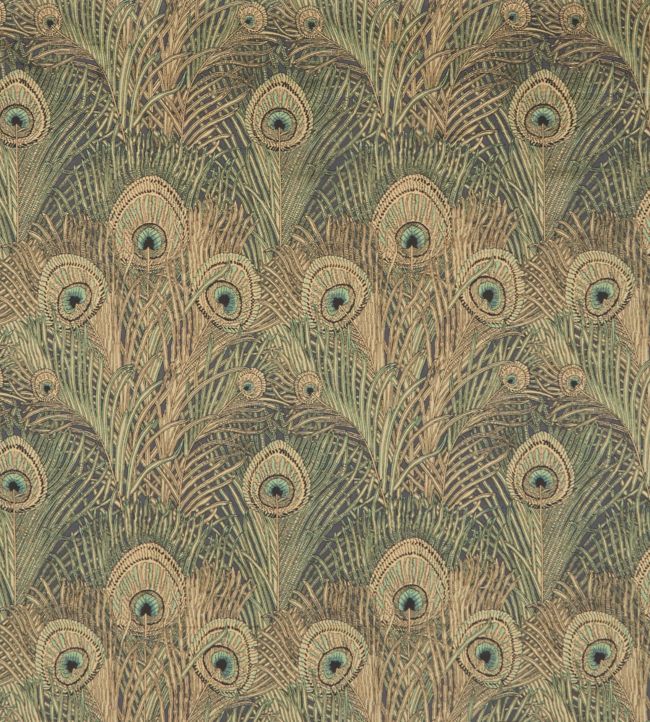 Hera Feather in Vintage Velvet Fabric - Green