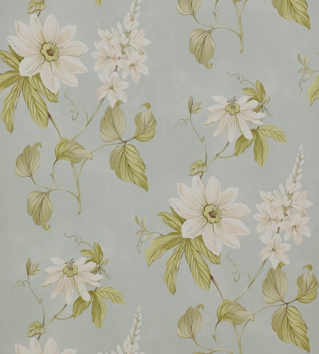Passiflora Wallpaper - Teal  - Colefax & Fowler