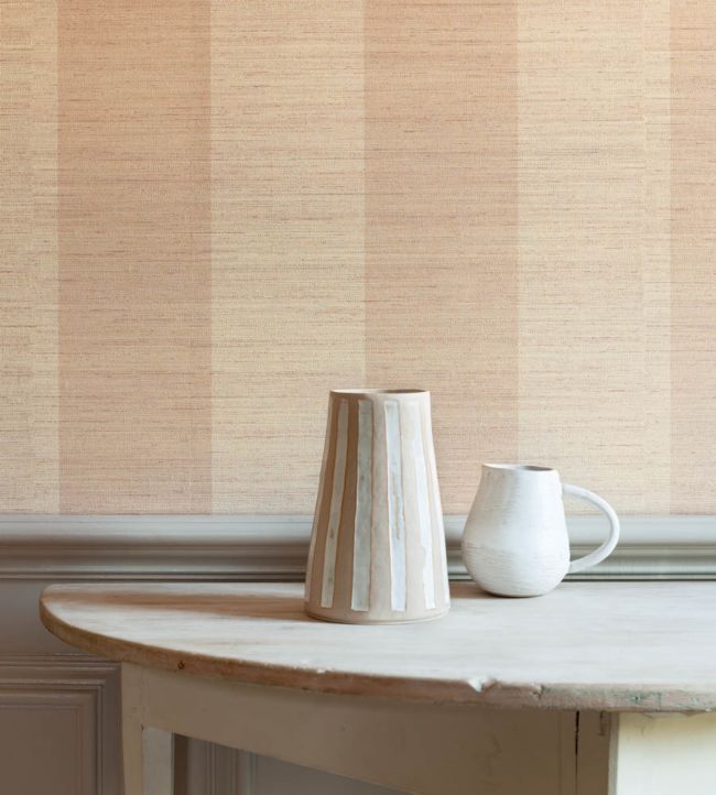 Sandrine Stripe Wallpaper - Pink - Colefax & Fowler