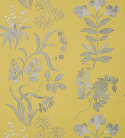 Botanical Stripe Wallpaper - Yellow - Liberty