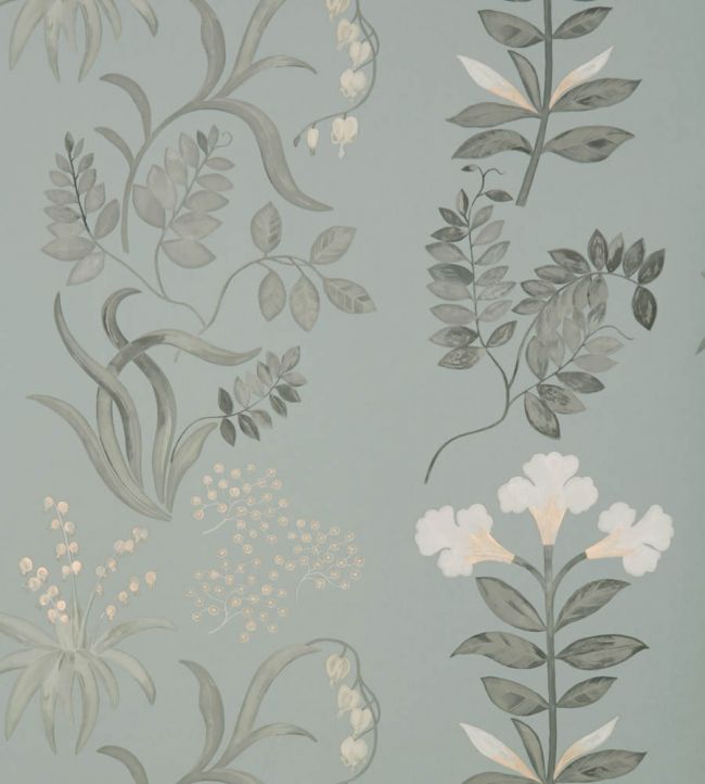 Botanical Stripe Wallpaper - Gray - Liberty
