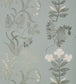Botanical Stripe Wallpaper - Gray
