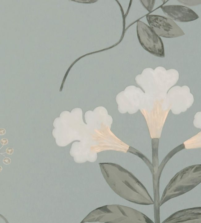 Botanical Stripe Wallpaper - Gray - Liberty