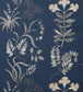 Botanical Stripe Wallpaper - Blue - Liberty