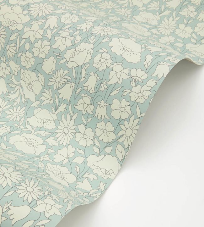 Poppy Meadow Wallpaper - Green - Liberty