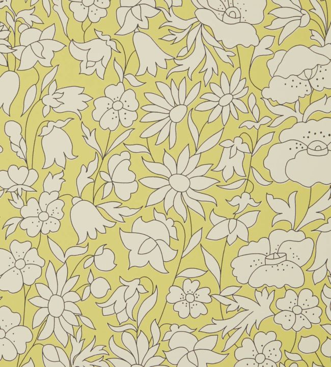 Poppy Meadow Wallpaper - Yellow - Liberty