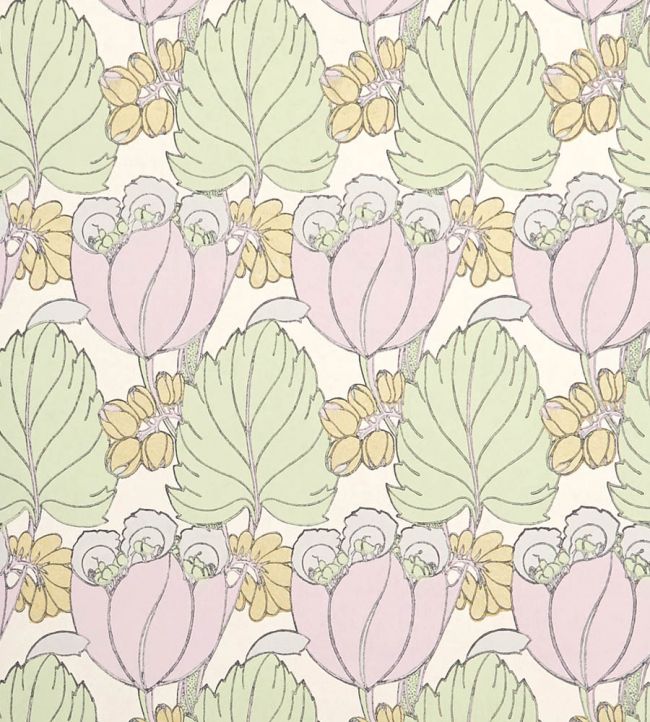 Regency Tulip Wallpaper - Green - Liberty 