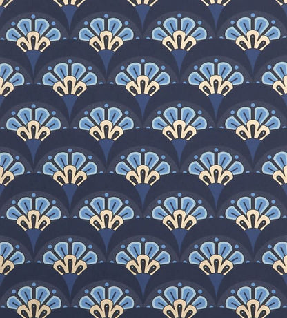 Deco Scallop Wallpaper - Blue - Liberty
