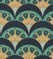 Deco Scallop Wallpaper - Green - Liberty