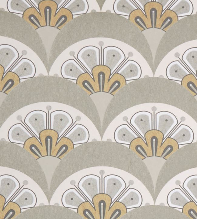 Deco Scallop Wallpaper - White - Liberty