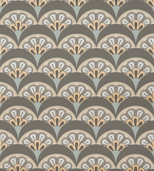 Deco Scallop Wallpaper - Gray - Liberty