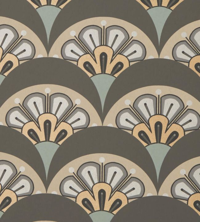 Deco Scallop Wallpaper - Gray - Liberty
