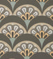 Deco Scallop Wallpaper - Gray - Liberty