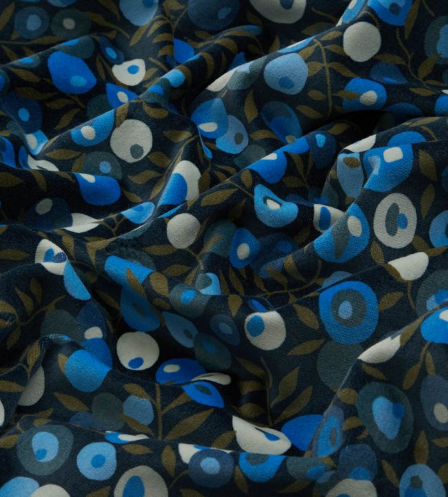Wiltshire Blossom in Wellington Room Velvet Fabric - Blue