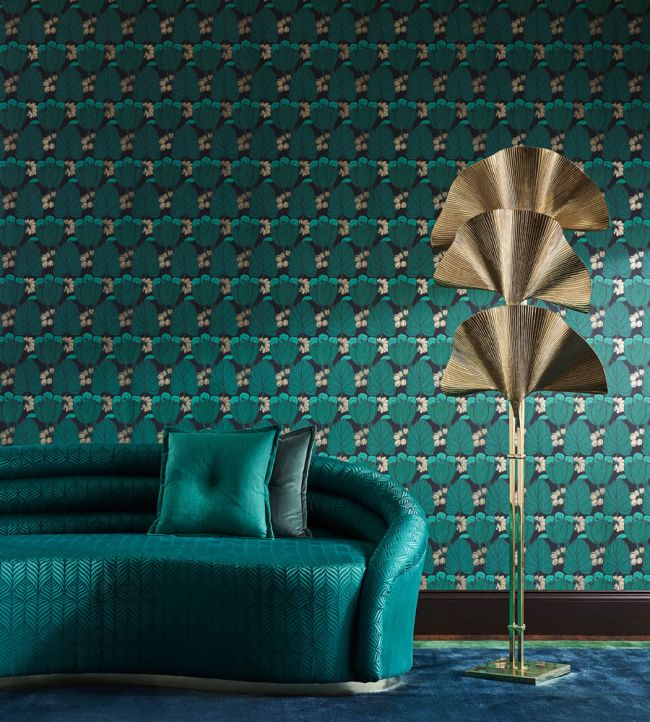 Lustre Linen Plain Room Fabric 2 - Teal