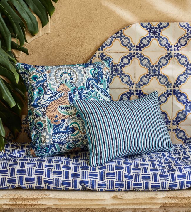 Candy Stripe in Harlow Room Fabric 2 - Blue