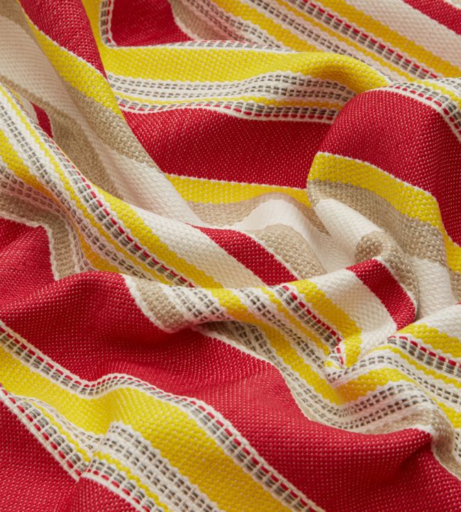 Cabana Stripe in Dixster Room Fabric 3 - Red