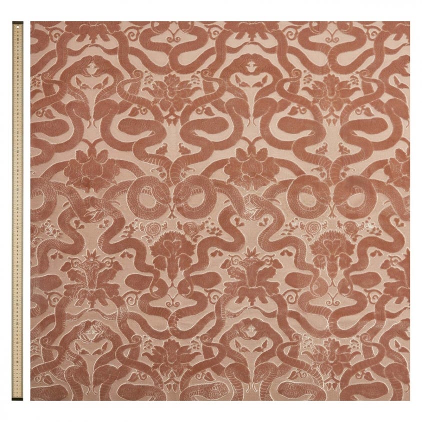 ANACONDA Room Cut-Velvet Fabric 2 - Pink