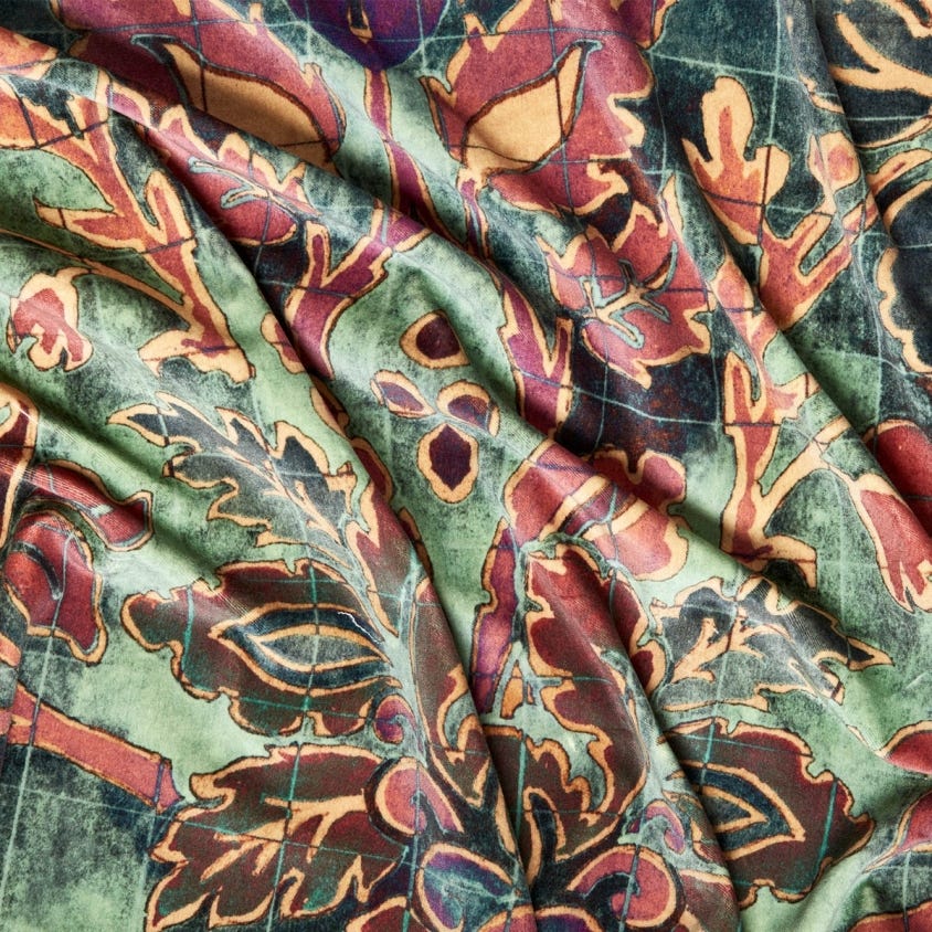 ANDASTRA Room Velvet Fabric 2 - Teal