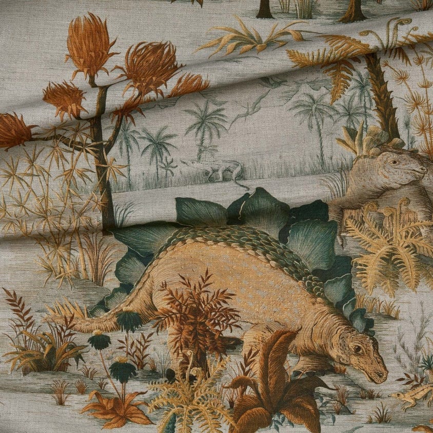 DINOSAURIA Cotton-Linen Room Fabric - Multicolor