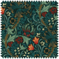 Golden Lily Jacquard Fabric - Teal