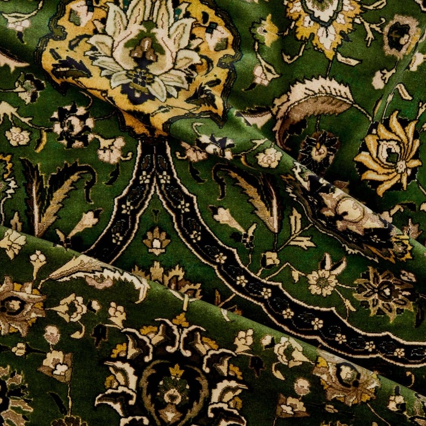 ZANJAN Room Velvet Fabric - Green