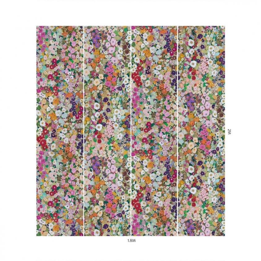 HOLLYHOCKS Room Wallpaper 3 - Multicolor