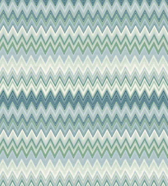 Zig Zag Multicolore Wallpaper - Blue 