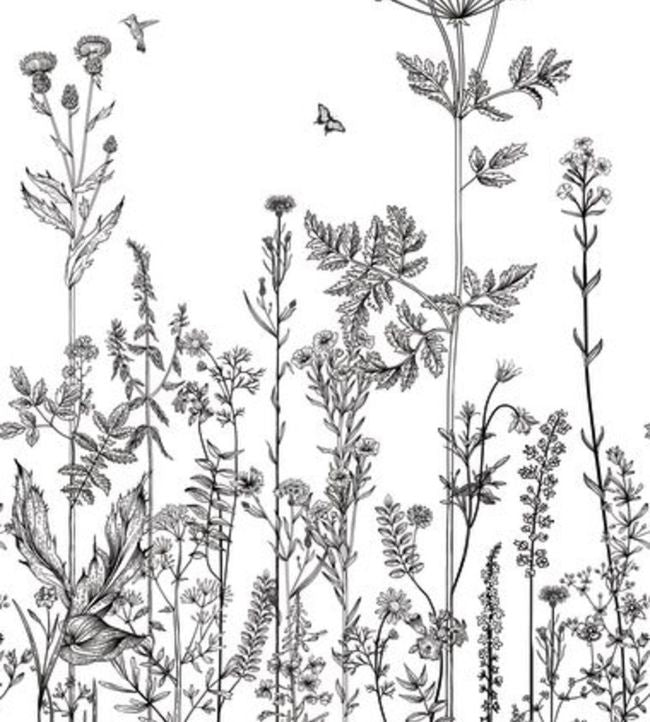 Wild Flowers Wallpaper - Gray