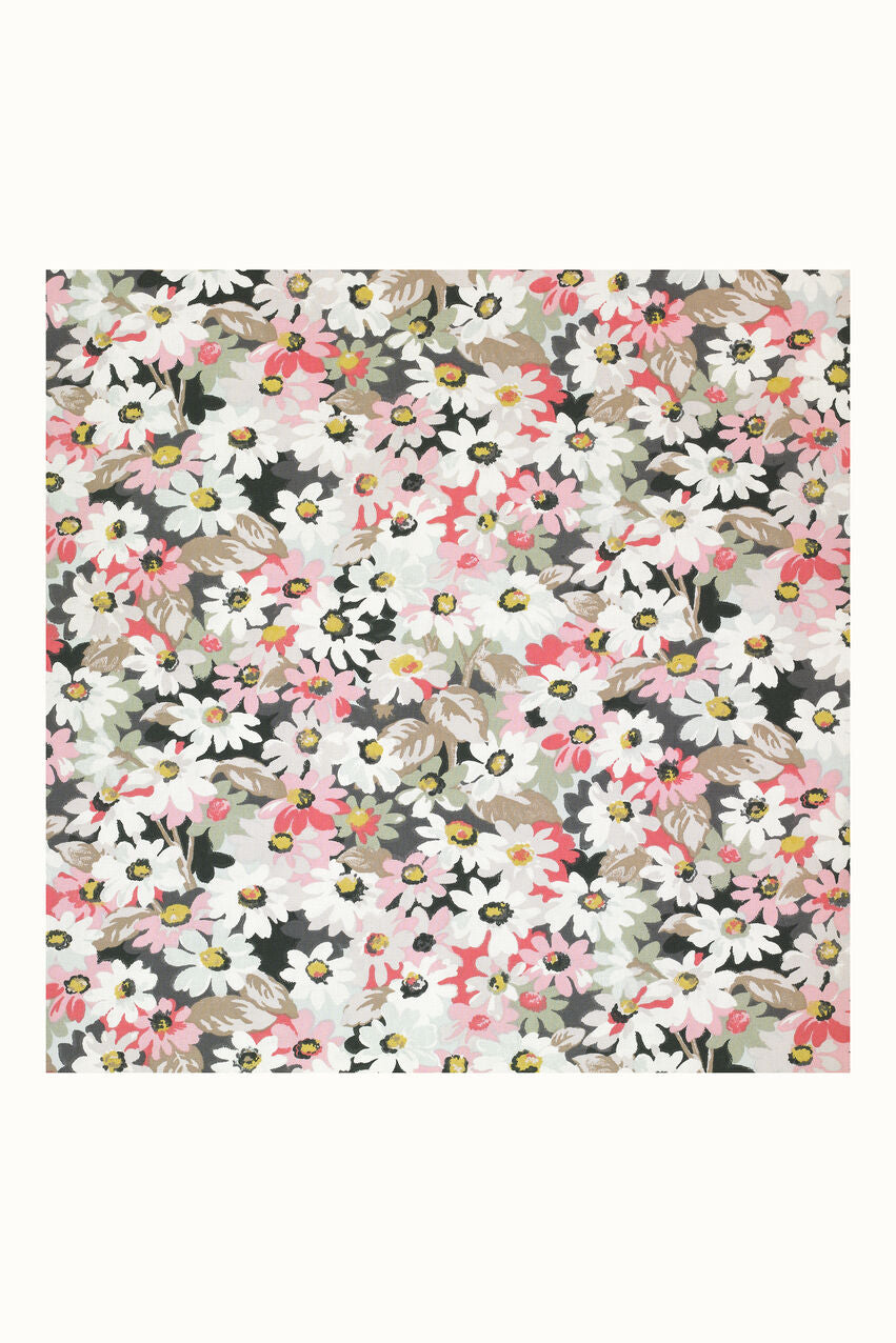 Painted Daisy Cotton Duck Fabric - Pink