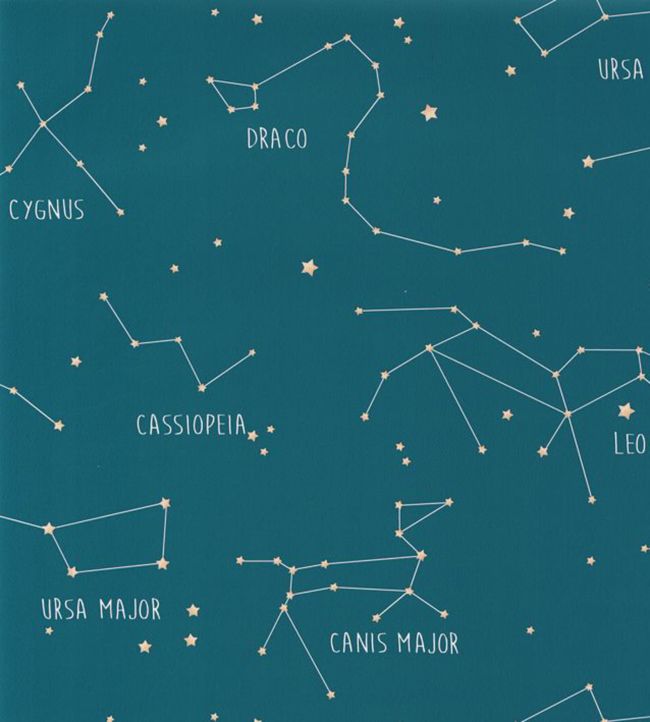 Constellations Wallpaper - Teal 