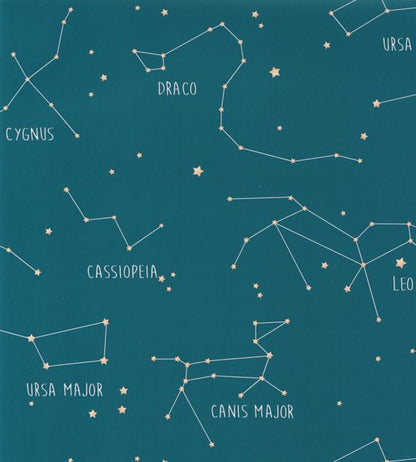 Constellations Wallpaper - Teal 